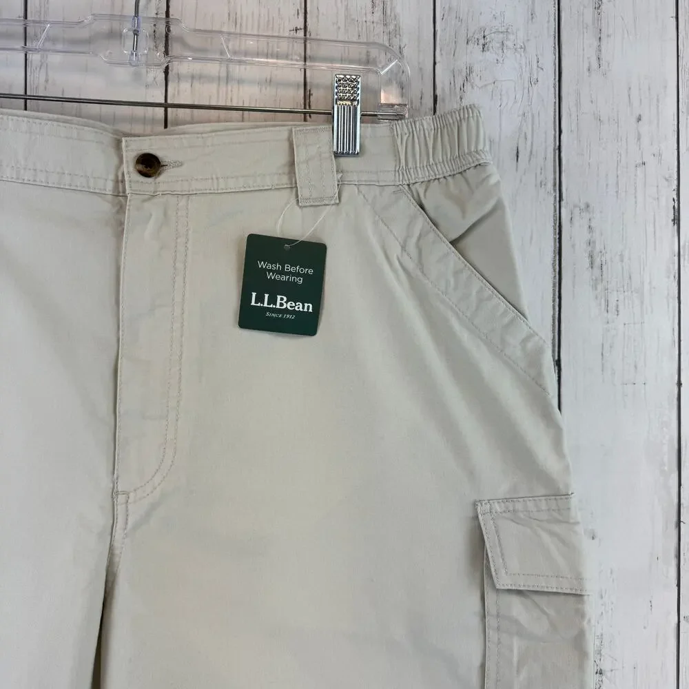NWT L.L. Bean Stone Tropic-Weight Cargo Shorts Comfort Waist 6" Inseam Size 38 - Picture 3 of 14